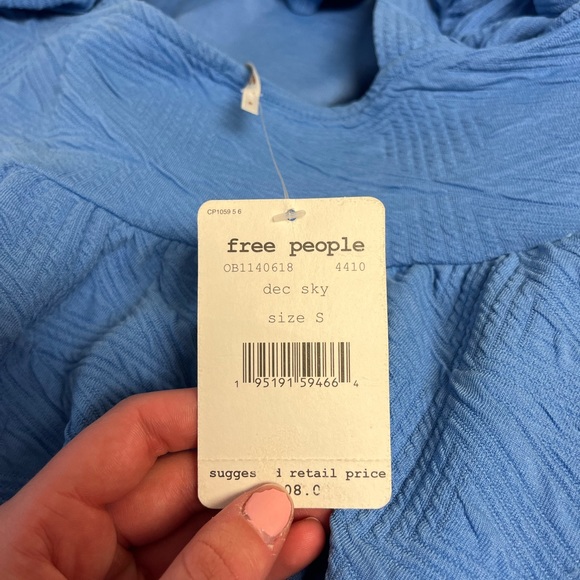 Free People Women’s Violet Textured Mini Dress in Dec Sky / S / - Picture 4 of 4